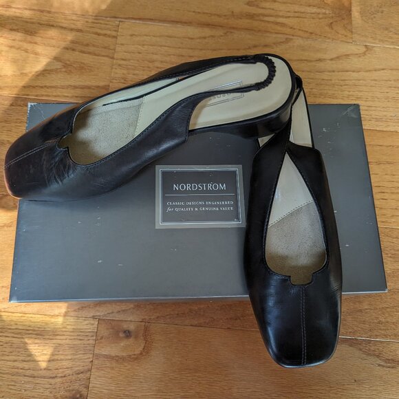 Nordstrom Black Leather Slingback Pump  - NWT - Picture 1 of 5